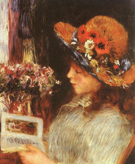 Pierre Renoir Young Girl Reading Sweden oil painting art